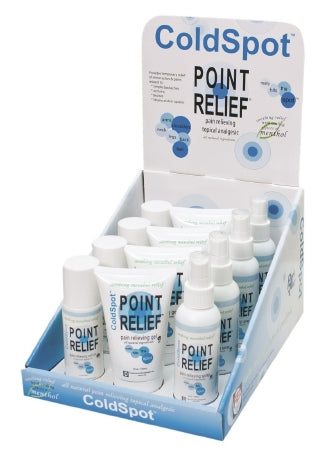 Fabrication Enterprises Point Relief ColdSpot Counter Display Topical Pain Relief Kit Menthol / MSM / Ilex / Arnica Topical Gel 12 per Box - 11-0765-12