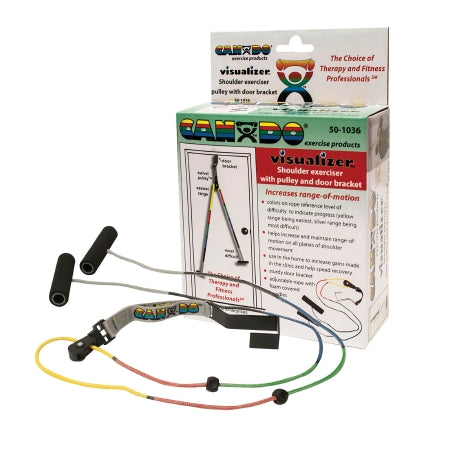 CanDo Overdoor Shoulder Pulley / Visualizer Color System - Shoulder Exerciser Yellow / Red / Green / Blue / Black Varied Resistance - 50-1036