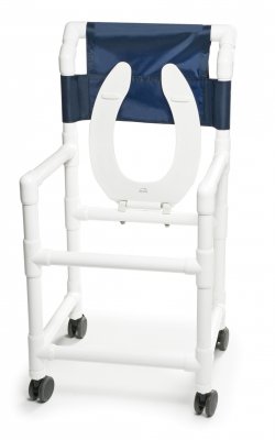 Lumex - Commode / Shower Chair Fixed Arm PVC Frame Mesh Back - 89180