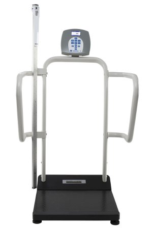 Health O Meter Health O Meter Handrail Scale w Height Rod Digital LCD Display 1000 lbs. / 474 kg AC Adapter / Battery Operated - 1100KLHR