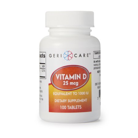 Geri-Care - Vitamin Supplement Vitamin D3 1000 IU Strength Tablet 100 per Bottle - 876-01-GCP