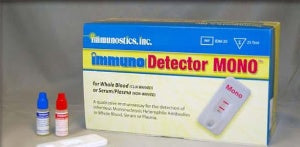 Immunostics Detector Mono Rapid Test Kit Infectious Disease Immunoassay Infectious Mononucleosis Whole Blood / Serum / Plasma Sample CLIA Waived for Whole Blood / CLIA Moderate Complexity for Serum and Plasma 25 Tests - IDM-25