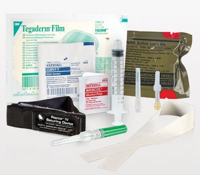 North American Rescue Saline IV Start Kit 1.3 oz. Weight - 30-0013