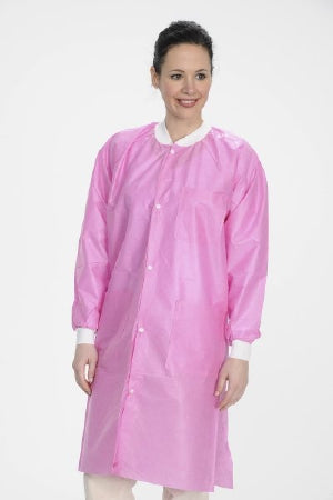 Valumax International Lab Coat Valumax Extra-Safe Raspberry 4X-Large Knee Length Limited Reuse - 3660RB4XL