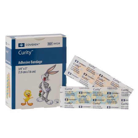Curity - Adhesive Strip 3/4 X 3 Inch Plastic Rectangle Kid Design (Assorted Looney Tunes) Sterile - 44124