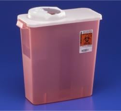 Cardinal SharpSafety Sharps Container 8 Quart Red Vertical Entry Rotor Lid - 8958-