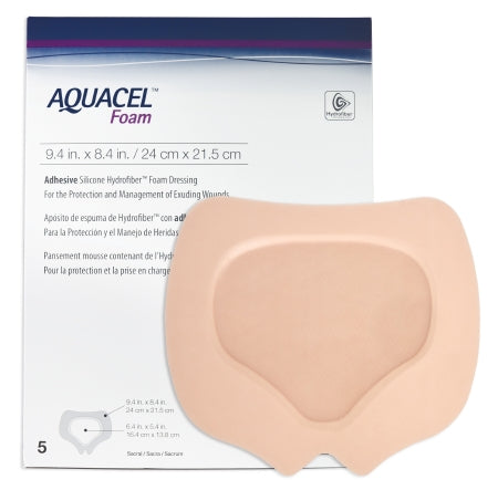 Convatec Aquacel Silicone Foam Dressing 8 X 9 Inch Sacral Silicone Adhesive with Border Sterile - 420828