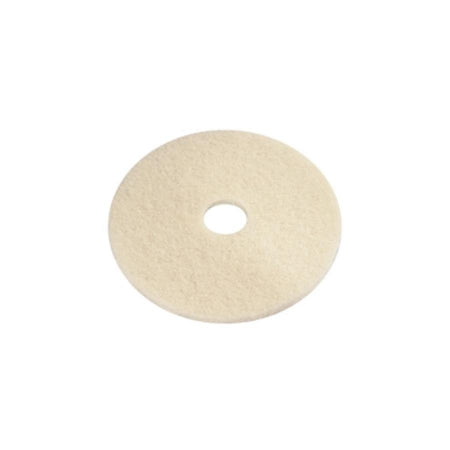Saalfeld Redistribution Combo Hard Floor Burnishing Pad 20 Inch Cream Polyester / Natural Fiber - 402020