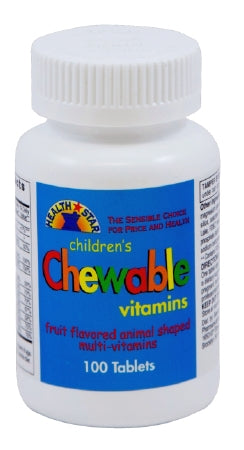 McKesson Health Star Children's Multivitamin Supplement Vitamin A / Vitamin D / Ascorbic Acid 2500 IU - 400 IU - 60 mg Strength Chewable Tablet 100 per Bottle Assorted Fruit Flavors - 562-01