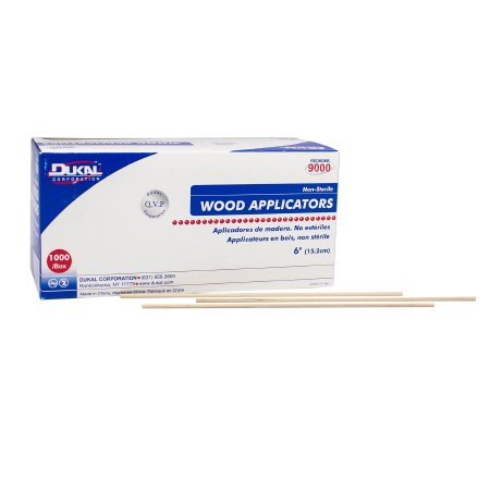 Dukal - Applicator Stick Without Tip Wood Shaft 6 Inch NonSterile 1000 per Pack - 9000