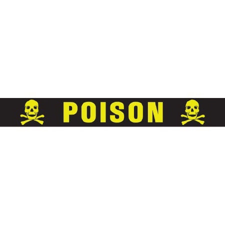 Precision Dynamics Pre-Printed Label Warning Label Posion Chartreuse 1/2 X 4 Inch - WTP-412