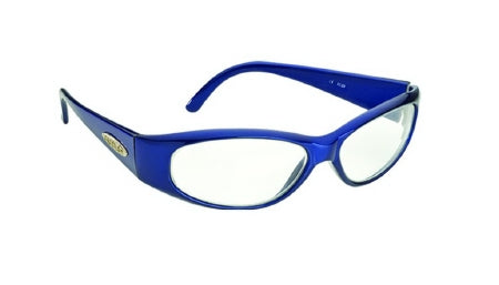 Wolf X-Ray Wolf Ice Radiation Protection Glasses Wraparound Clear Tint Glass Lens Blue Frame Over Ear One Size Fits Most - 14115-B