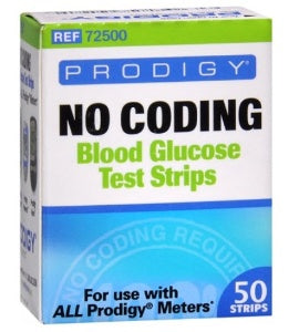Prodigy Diabetes Care Prodigy No Coding Blood Glucose Test Strip 50 Test Strips per Box - 8484072500