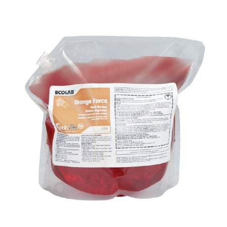 Ecolab Oasis Pro 16 Orange Force Surface Cleaner / Degreaser Nonabrasive Liquid Concentrate 2 Liter Bag Citrus Scent - 6121038