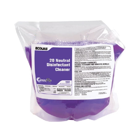 Ecolab Oasis Pro 20 Neutral Surface Disinfectant Cleaner Ammoniated Liquid Concentrate 2 Liter Bag Floral Scent - 6100460