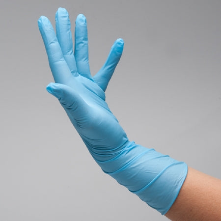 Cardinal Flexam Exam Glove X-Large Sterile Pair Nitrile Extended Cuff Length Textured Fingertips Blue Chemo Tested - N8833