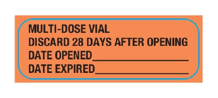 UAL - Pre-Printed Label Anesthesia Label Fluorescent Red Paper Mutildose Syringe Label - UL353591V