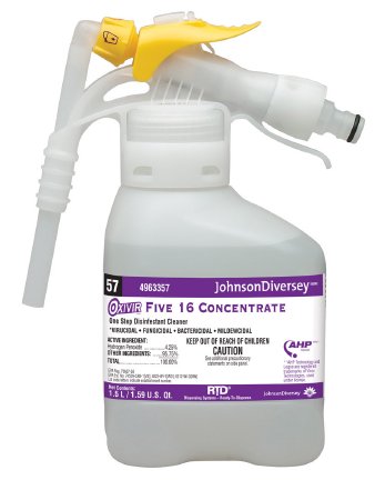 Diversey Oxivir Five 16 - Surface Disinfectant Cleaner Peroxide Based RTD Dispensing System Liquid Concentrate 1.5 Liter Bottle Scented NonSterile - DVS4963357