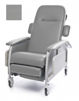 Lumex - Clinical Care 3-Position Recliner Dove Patriot Plus Fabric Four Tente Swivel Caster, Three Locking Caster - FR577RG8567