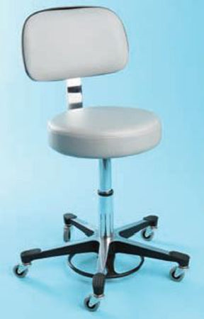 Blickman Blickman Built Exam Stool Backrest Pneumatic Height Adjustment 5 Casters Slate - 1041206008