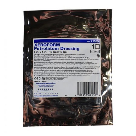 Xeroform - Petrolatum Impregnated Dressing 4 X 4 Inch Gauze Bismuth Tribromophenate () Sterile - DKC71165
