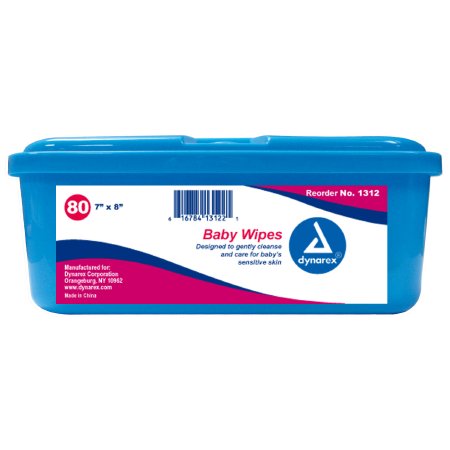 Dynarex - Baby Wipe Tub Aloe / Lanolin Scented 100 Count - 1312