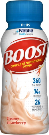 Nestle Healthcare Nutrition Boost Plus Oral Supplement Creamy Strawberry Flavor 8 oz. Bottle Ready to Use - 12187380