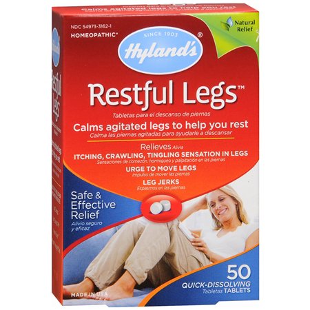 Hylands Restful Legs - Pain Relief 6X - 6X - 6X - 6X - 12X Strength Lycopodium / Pulsatilla / Rhus Toxicodendron / Sulphur / Zincum Metallicum Tablet 50 per Bottle - 35497331621