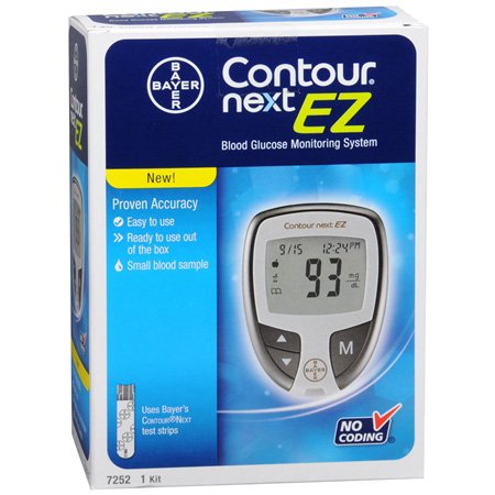 Ascensia Diabetes Care Contour Blood Glucose Meter 5 Seconds Stores Up To 480 Results, 14-Day Averaging No Coding - 7189