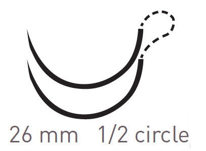 Quill Knotless Tissue-Closure Device - Suture with Needle Absorbable Uncoated Violet Suture Barbed Monofilament PDO (Polydioxanone) Size 1 14 cm Suture Double-Armed 26 mm Length 1/2 Circle Diamond Point Needle - RA-1004Q