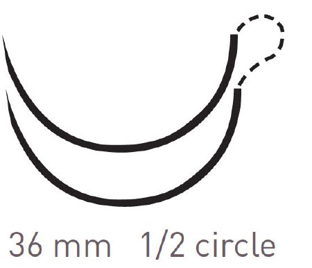 Quill Knotless Tissue-Closure Device - Suture with Needle Absorbable Uncoated Violet Suture Barbed Monofilament PDO (Polydioxanone) Size 0 24 cm Suture Double-Armed 36 mm Length 1/2 Circle Taper Point Needle - RA-1029Q