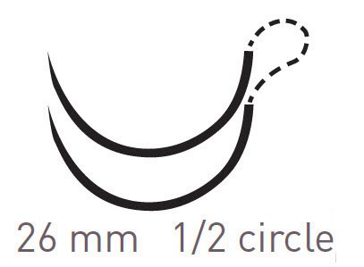 Quill Knotless Tissue-Closure Device - Suture with Needle Absorbable Uncoated Violet Suture Barbed Monofilament PDO (Polydioxanone) Size 2 - 0 40 cm Suture Double-Armed 26 mm Length 1/2 Circle Taper Point Needle - RA-1057Q