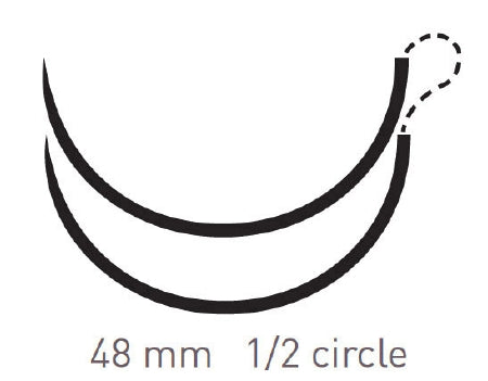 Quill Knotless Tissue-Closure Device - Suture with Needle Absorbable Uncoated Violet Suture Barbed Monofilament PDO (Polydioxanone) Size 0 30 cm Suture Double-Armed 48 mm Length 1/2 Circle Taper Point Needle - RA-1060Q