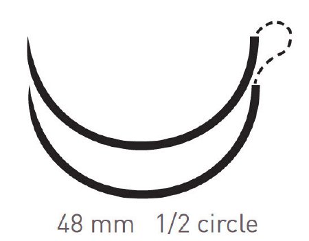 Surgical Specialties Quill Knotless Tissue-Closure Device Suture with Needle Absorbable Uncoated Violet Suture Barbed Monofilament PDO (Polydioxanone) Size 2 45 X 45 cm Double-Armed 48 mm Length 1/2 Circle Taper Point Needle - RA-2065Q
