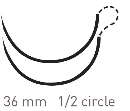 Quill Knotless Tissue-Closure Device - Suture with Needle Absorbable Uncoated Violet Suture Barbed Monofilament PDO (Polydioxanone) Size 1 24 cm Suture Double-Armed 36 mm Length 1/2 Circle Taper Point Needle - RX-1031Q