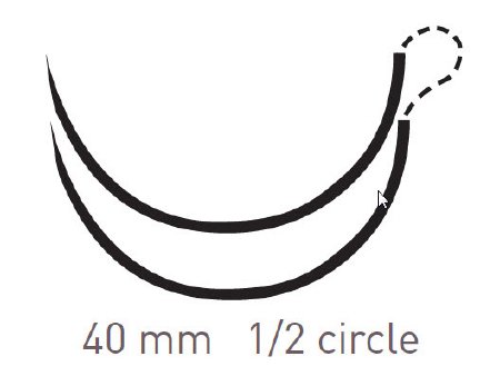 Quill Knotless Tissue-Closure Device - Suture with Needle Absorbable Uncoated Violet Suture Barbed Monofilament PDO (Polydioxanone) Size 2 45 cm Suture Double-Armed 40 mm Length 1/2 Circle Reverse Cutting Needle - RX-2066Q