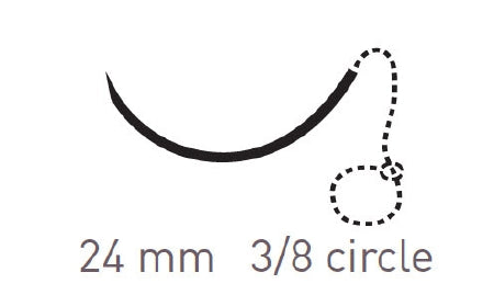 Quill Variable Loop Device, Monoderm - Suture with Needle Absorbable Uncoated Undyed Suture Barbed Monofilament Polyglycolic Acid / PCL Size 2 - 0 60 cm Suture 1-Needle 24 mm Length 3/8 Circle Reverse Cutting Needle - VLM-1001