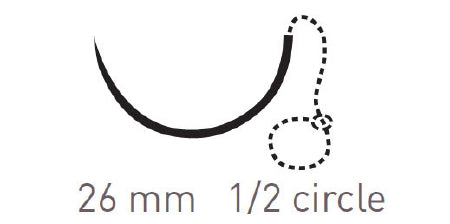 Quill Variable Loop Device, Monoderm - Suture with Needle Absorbable Uncoated Undyed Suture Barbed Monofilament Polyglycolic Acid / PCL Size 2 - 0 20 cm Suture 1-Needle 26 mm Length 1/2 Circle Diamond Point Needle - VLM-1004