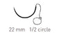 Quill Variable Loop Device, Monoderm - Suture with Needle Absorbable Uncoated Undyed Suture Barbed Monofilament Polyglycolic Acid / PCL Size 3 - 0 30 cm Suture 1-Needle 22 mm Length 1/2 Circle Taper Point Needle - VLM-1012
