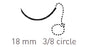 Quill Variable Loop Device, Monoderm - Suture with Needle Absorbable Uncoated Undyed Suture Barbed Monofilament Polyglycolic Acid / PCL Size 0 30 cm Suture 1-Needle 18 mm Length 3/8 Circle Diamond Point Needle - VLM-1014