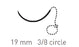 Quill Variable Loop Device, Monoderm - Suture with Needle Absorbable Uncoated Undyed Suture Barbed Monofilament Polyglycolic Acid / PCL Size 2 - 0 30 cm Suture 1-Needle 19 mm Length 3/8 Circle Reverse Cutting Needle - VLM-2001
