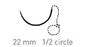 Quill Variable Loop Device - Suture with Needle Nonabsorbable Uncoated Undyed Suture Barbed Monofilament Polypropylene Size 0 30 cm Suture 1-Needle 22 mm Length 1/2 Circle Taper Point Needle - VLO-1001