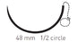 Quill Variable Loop Device - Suture with Needle Absorbable Uncoated Violet Suture Barbed Monofilament PDO (Polydioxanone) Size 2 70 cm Suture 1-Needle 48 mm Length 1/2 Circle Taper Point Needle - VLP-2010
