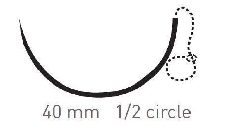 Surgical Specialties Quill Variable Loop Device Suture with Needle Absorbable Uncoated Violet Suture PDO (Polydioxanone) Size 2 70 cm Suture 1-Needle 40 mm Length 1/2 Circle Reverse Cutting Needle - VLP-2011