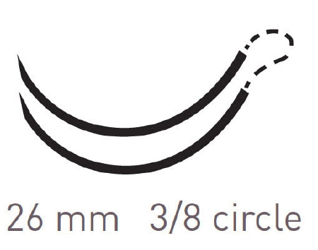 Surgical Specialties Quill Knotless Tissue-Closure Device, Monoderm Suture with Needle Absorbable Coated Undyed Suture Barbed Monofilament Polyglycolic Acid / PCL Size 3-0 30 X 30 cm Double-Armed 26 mm Length 3/8 Circle Diamond Point Needle - YA-1023Q-0