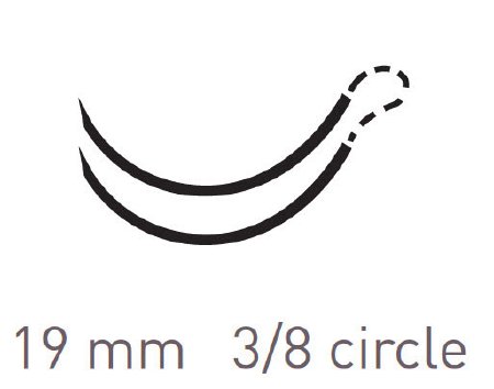 Quill Knotless Tissue-Closure Device, Monoderm Suture with Needle Absorbable Coated Undyed Suture Barbed Monofilament Polyglycolic Acid / PCL Size 3-0 30 X 30 cm Double-Armed 19 mm Length 3/8 Circle Precision Reverse Cutting Needle