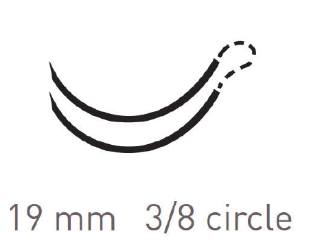 Quill Knotless Tissue-Closure Device, Monoderm Suture with Needle Absorbable Coated Undyed Suture Barbed Monofilament Polyglycolic Acid / PCL Size 3-0 40 X 40 cm Double-Armed 19 mm Length 3/8 Circle Precision Reverse Cutting Needle