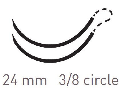 Quill Knotless Tissue-Closure Device, Monoderm Suture with Needle Absorbable Coated Undyed Suture Barbed Monofilament Polyglycolic Acid / PCL Size 3-0 40 X 40 cm Double-Armed 24 mm Length 3/8 Circle Precision Reverse Cutting Needle