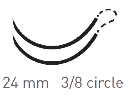 Quill Knotless Tissue-Closure Device, Monoderm Suture with Needle Absorbable Coated Undyed Suture Barbed Monofilament Polyglycolic Acid / PCL Size 2-0 40 X 40 cm Double-Armed 24 mm Length 3/8 Circle Precision Reverse Cutting Needle