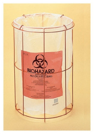 Poxygrid - Biohazard Bag Holder 20.5 Inch, Orange, Epoxy-Coated Wire - 0181510A